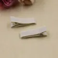 Weisse vollstaendig stoffummantelte Haarklammern DIY Haarschmuck Seitenklammer im 2er Set. - 3.5cm Größe / Beige Aprikose