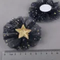 DIY dunkelblaue Netztuch Blume Applikation mit goldenem Stern für Haarschmuck. - Dunkelmarineblau