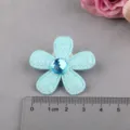 Blaues Glitzer Fünfblütenblatt DIY Haaraccessoire Patch mit funkelndem Strassstein. - Himmelblau