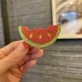 Niedliche Glitzer Wassermelone Haarklammer für Mädchen, glänzende Frucht Haarspange, süßes Zubehör. - Ziegelrot