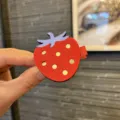 Süsses Rotes Erdbeer Haarspange Glitzer Frucht Haarnadel Süsse Mädchen Pony Seitenclip - Scharlachrot