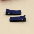 Dunkelblaue stoffbezogene Haarklammern DIY handgefertigte Haarschmuck Accessoires 2Stk - 3.5cm Größe / Marineblau