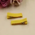 Gelbe Ripsband umwickelte Haarklammern, süße handgemachte Seitenclip Haaraccessoires. - 3.5cm Größe / Gelb