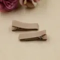 Handgemachte, vollständig stoffbezogene Sicherheits-Haarspangen für DIY-Haarschmuck Basteln. - 3.5cm Größe / Hellkaffee
