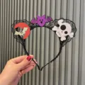 Halloween party headband for kids, cute and spooky bat and skull costume hair accessory. - White Ghost Style