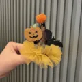 Halloween Kids Hair Clip Pumpkin Witch Hat Bat Tulle Cute Party Hairpin Children Accessories - Orange U1-3 Clip