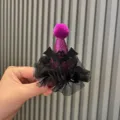 Halloween glitter cone hat hair clip with black mesh and cute bat for kids party. - Purple P1-1 Clip