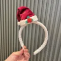 Weihnachten Weihnachtsmann Hut Haarreif Rot Plüsch Haarband Festliche Party Kopfbedeckung - Weinrot (A9-6)