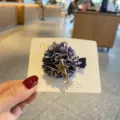 Schöne Kinder Haarklammer mit dunkelblauer Spitzenblume und Sternanhänger für süße Mädchen. - Navy Rosa Haarschnitt (C1-5)