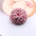 Rosa-graue Stoffblume DIY Zubehör, mehrschichtiges Mesh-Spitzen-Blumenmaterial für Haarnadeln. - Hell Wassermelonenrot Halbfabrikat (C1-5)