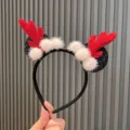 Weihnachtlicher Rentier Geweih Haarreif Mit Süssen Maus Ohren Festlicher Haarschmuck - Schwarzer Ohrenstil