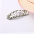 Groen wit gestreepte stoffen BB haarspeld schattige zijhaarspeld voor peuters meisjes haaraccessoires. - Khaki Geruit