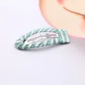Groen wit gestreepte stoffen klik haarklem schattige BB haarspeld voor kinderen haaraccessoire - Teal Geruit