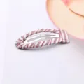 Roze wit gestreepte haarspeld stoffen BB clip schattig haaraccessoire voor kinderen - Paarse Geruite Stijl