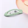 Grüner stoffummantelter BB-Haarclip süßer Kleinkind-Seitenclip Haarschmuck für kleine Mädchen - Grün einfarbiger Stil