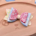 Mehrschichtige Glitzer Schleife Haarklammer für Kinder, funkelnde Prinzessin Haarschmuck für Mädchen. - Rot Blau Halbzeug