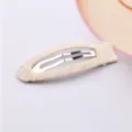 Beige stoffummantelte BB Haarklammer für süße Mädchen Kleinkind Haarschmuck schicker Stil - Cremeweiß Einfarbig
