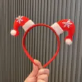 Weihnachten Rote Doppelte Weihnachtsmütze Haarreif Niedlicher Feiertag Haarschmuck - Traumhafter Roter Schneeflocken Hut Stil