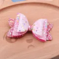 Rosa Glitzer Schleife Haarklammer, Mehrschichtige Glänzende Haarspange für Kinder Stil - Rosa Rosen Halbzeug