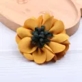 Handgemachte gelbe Stoffblume DIY Zubehör für Haarbänder, Haarklammern und Bastelprojekte. - Halbfertig / Goldgelb