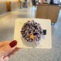 Kinder bunte Blumen Haarklammer süße Netzstoff Haarklammer mit Stern Anhänger für Mädchen - Königsblau Haarschnitt (C1-5)