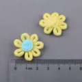 Handmade fabric small flower accessories for DIY crafts, clothing decoration and hair bows. - Light Yellow
