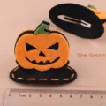 Halloween Kürbis Haarnadeln, süße Filz Haaraccessoires für Kinder und DIY Party Basteln. - Orangener Kürbis (Mit Klammer)