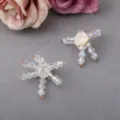 DIY Kristall Perlen Stern Blume Zubehör für Kinder Haarschmuck Mützen Basteln Material - Durchscheinendes Weißes Langes Kristall