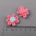 Handmade fabric flower DIY accessories, cute floral charms for kids hair clips and clothes. - Pink