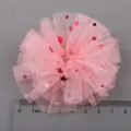Pink tulle mesh flower DIY hair accessory, shiny star sequin craft patch, crafting supply. - Watermelon Red Semi-finished (668)