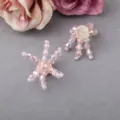 Rosa kristall perlen diy blumen zubehör glitzernde handgemachte bastelmaterialien für kinder schuhe - Silberrosa Langes Kristall