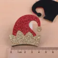 DIY Weihnachts-Elfenhut Flicken glitzernder roter goldener Haarschmuck Bastelmaterial - Weihnachtselfenhut Patch / Orangerot