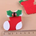 Weihnachten Filz Socken Aufnäher DIY Bastelzubehör für Haarklammer und Handytasche - Weihnachtsstiefel Patch / Burgunder