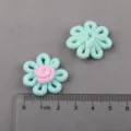DIY handmade fabric flower accessories, light blue and pink floral apparel appliques. - Light Blue