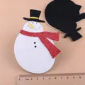 Weihnachts Schneemann Filz DIY Handwerk Zubehör mit Hut und rotem Schal für Haarklammern. - Weihnachtsschneemann (Zylinder-Stil) / Weiß