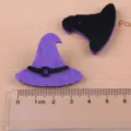 Halloween Filz Hexenhut DIY Bastelzubehör, süße lila und schwarze Haarnadel Zubehörteile. - Dunkellila Kleiner Hexenhut (Halbfertig)