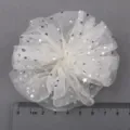 White mesh star sequin flower DIY hair accessory material, glitter tulle disc base. - Beige Silver Star Semi-finished (668)