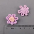 Handmade fabric flower DIY accessories, pink floral charms for hair clips, shoes, and clothing decoration. - Violet