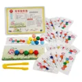 Montessori wooden caterpillar clip bead puzzle toy for color cognition and fine motor training - Caterpillar Bead Clip Game