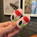 Süße rosa Filz Kirsch Haarklammern für Kinder, handgemachte süße Kleinkind BB Haarspangen. - Lotusfarbe Paar