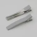 6cm zilveren metalen dubbele tanden krokodilhaarspelden DIY kinderhaaraccessoires delen. - Half Omwikkeld (Stukprijs) / 6cm / Grijs