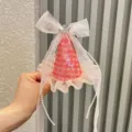 Rosa Pailletten Schleife Haarspange mit Krone und Perlen, süßer Prinzessin Clip für Kinder. - Pfirsichfarbe U3-2 Haarnadel