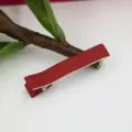 Rode 6.0cm grosgrain lint gewikkelde dubbele krokodillenhaarspeld voor kinderen DIY. - Bordeauxrood