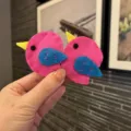 Süße handgemachte Filz Vogel Haarspangen für Kinder, süßes rosa Design mit lebendigen Details für Mädchen. - Karmesinrot Paar