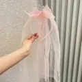 Diadema de corona de princesa rosa con velo, lindo accesorio para el cabello de fiesta de niñas. - Estilo de Diadema / Rosa Loto