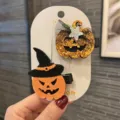 Halloween süße Kürbis Haarklammern Set, 3D Hexenhut Haarspangen für Kinder Party Deko. - Doppelstil Kürbis Paar Clip
