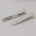 Witte lint omwikkelde krokodil haarspeld DIY blanco haaraccessoire knutselmateriaal variant. - Broken Wit