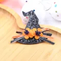 Halloween Hexenhut Haarklammer mit orangefarbenen Blumen, süßes DIY Haarschmuck für Kinder. - Kaffeeschwarz Hexenhut (Halbfertig)