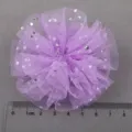 Accesorio de tela de flor de tul morado con estrellas plateadas para manualidades. - Púrpura Semielaborado (668)
