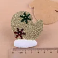 Weihnachten Glitzer Handschuh Aufnäher DIY Bastelmaterial Gold Farbe Variante Schneeflocke - Weihnachtshandschuh Patch / Braungold